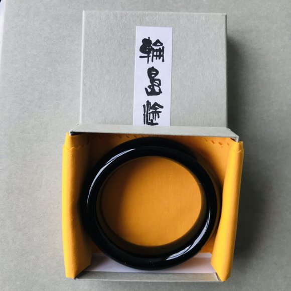 Wajima Lacquerware Black  Bangle, Artisan Handcrafted in Japan - Picture 2 of 4